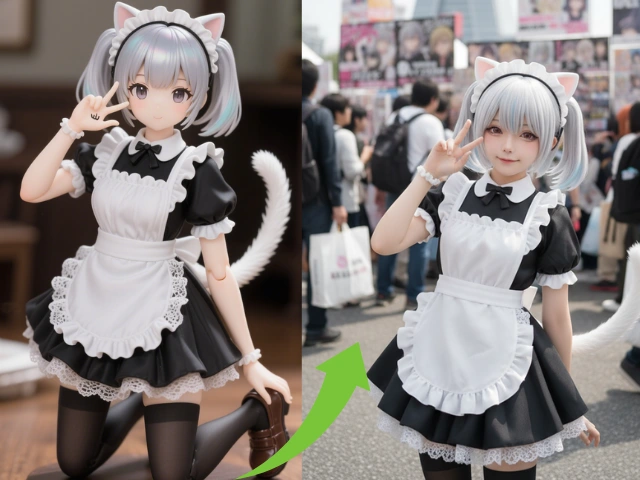 Use nano banana prompt to restore the figurine to a real person.