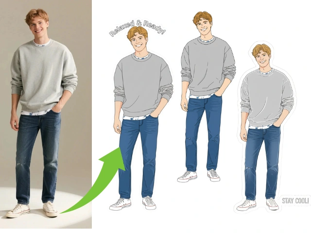 Use nano banana prompt to make a handsome boy into stickers.