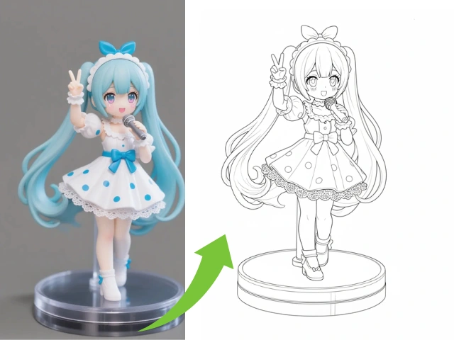 Use nano banana prompt to turn the doll into a sketch.