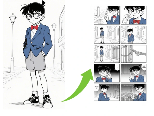 Conan storyboard comics made with nano banana prompt.