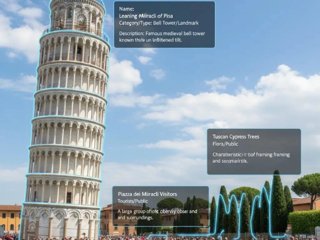 Annotating the Leaning Tower of Pisa scene with nano banana prompt.
