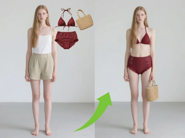 Fashion blogger uses nano banana prompt to try on bikini.