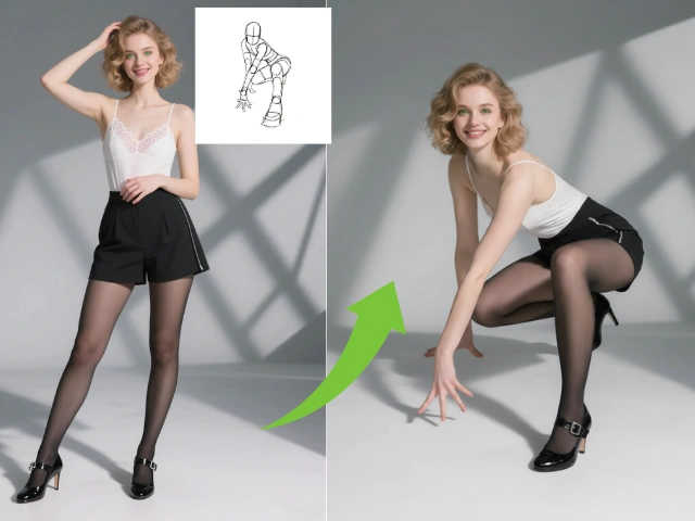 Different poses of the model generated using nano banana.