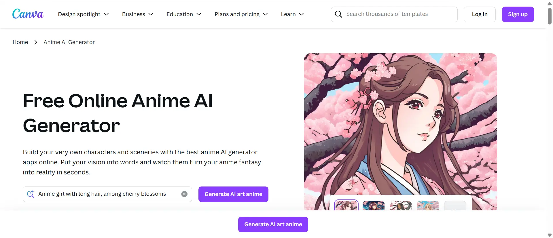 canva ai anime generator