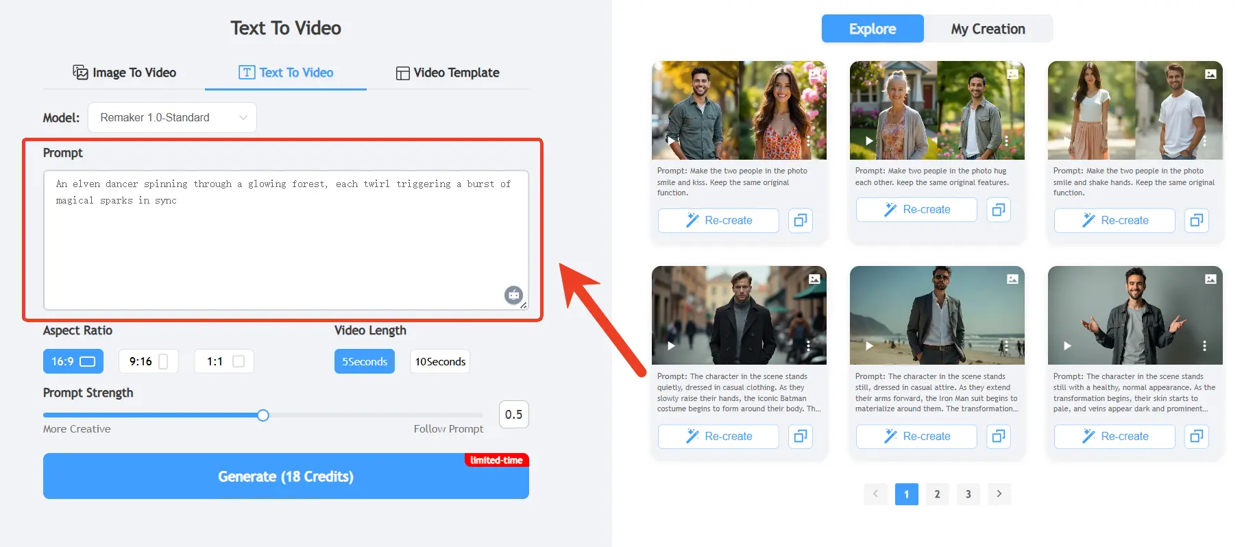 turn prompt into a video