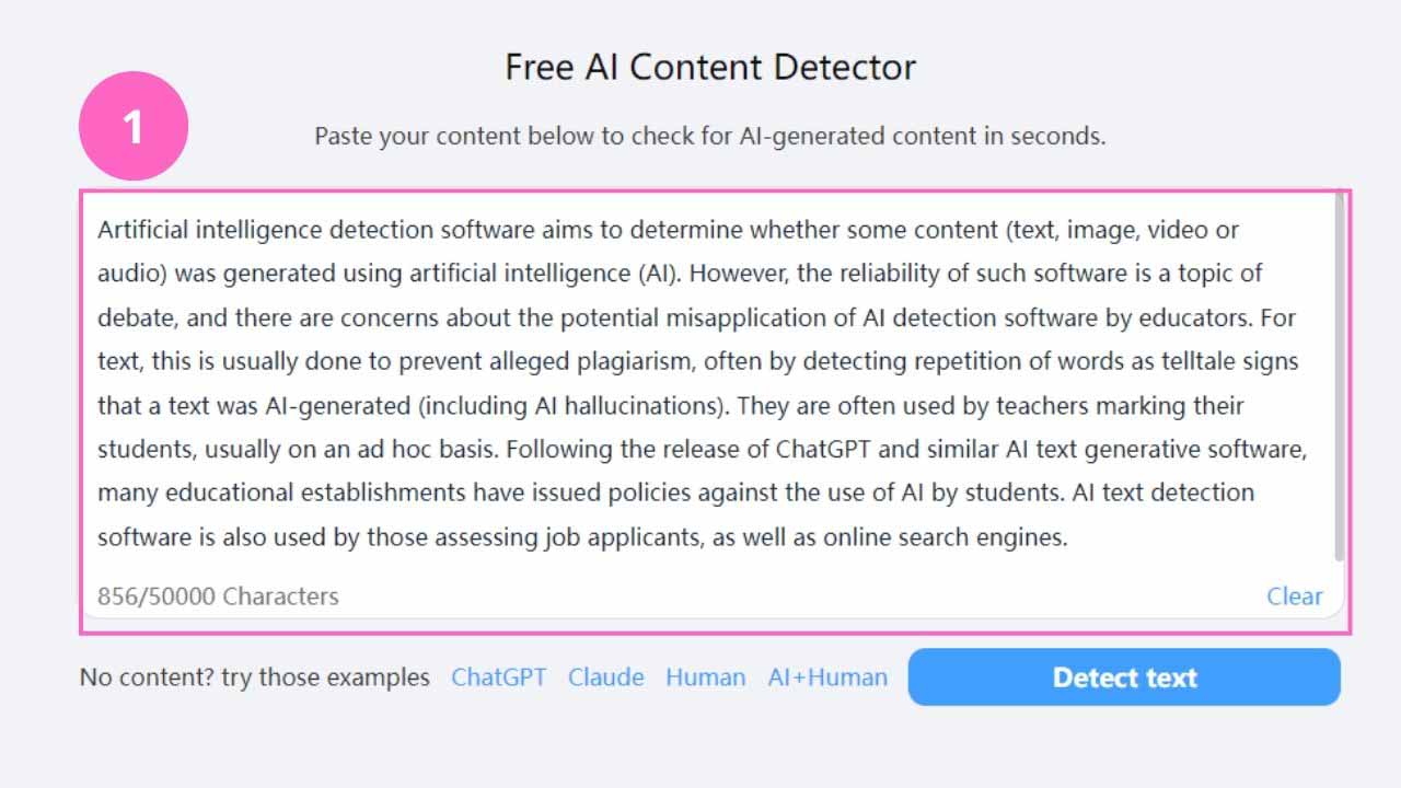 decopy ai essay checker text box