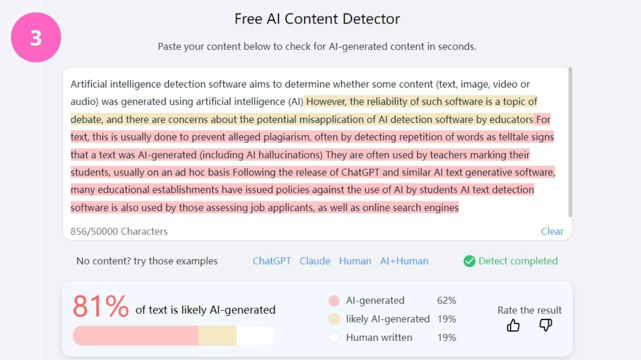 decopy ai essay checker detect result