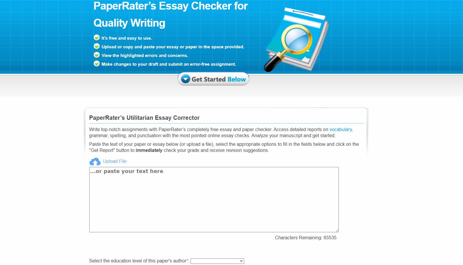 paperrater ai essay checker