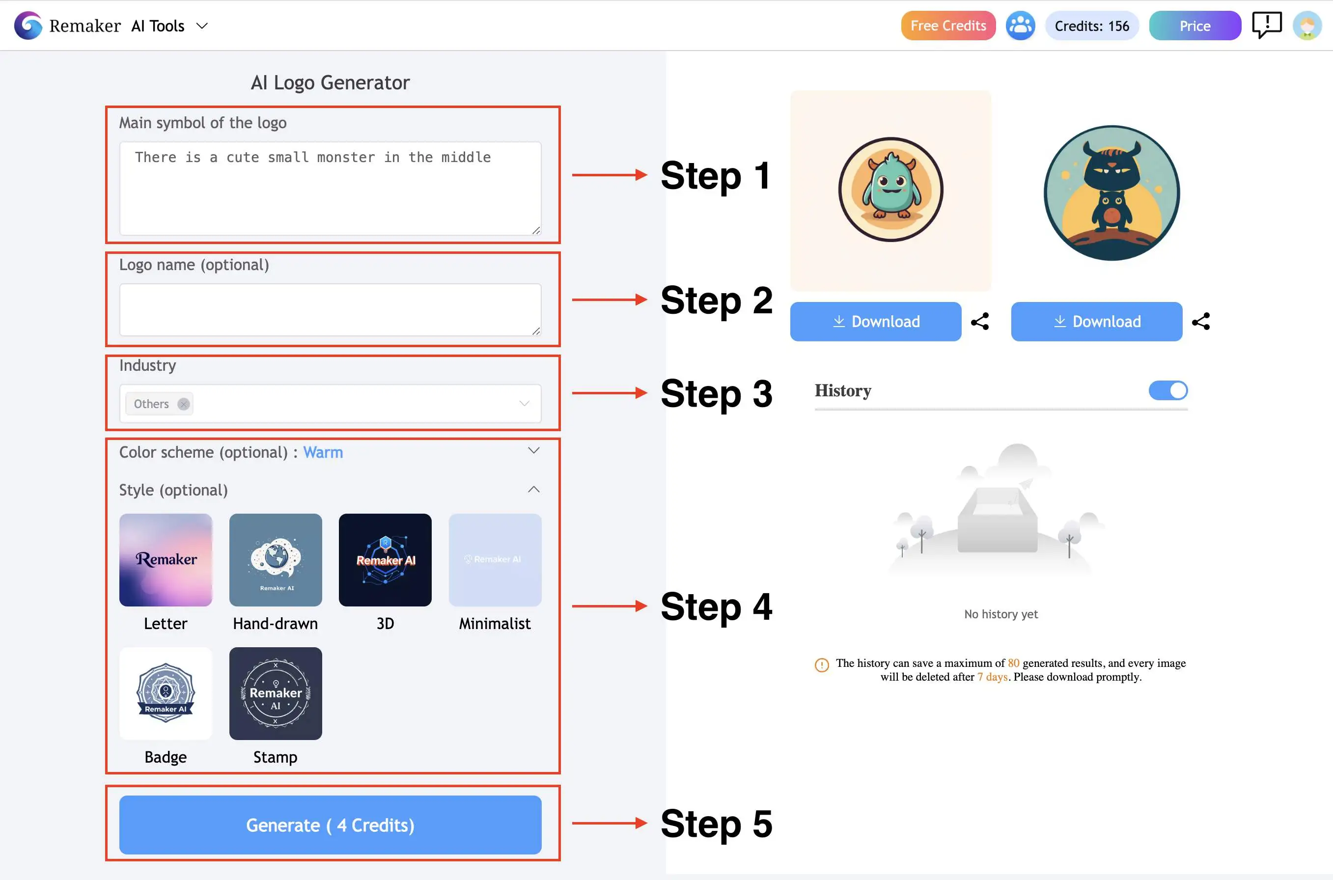 Guide of AI Monster Logo