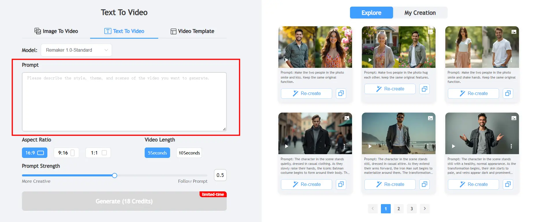 remaker ai video generator