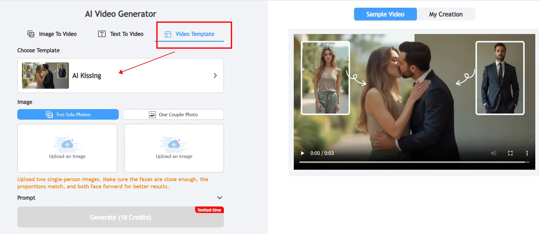 ai video generator offers templates