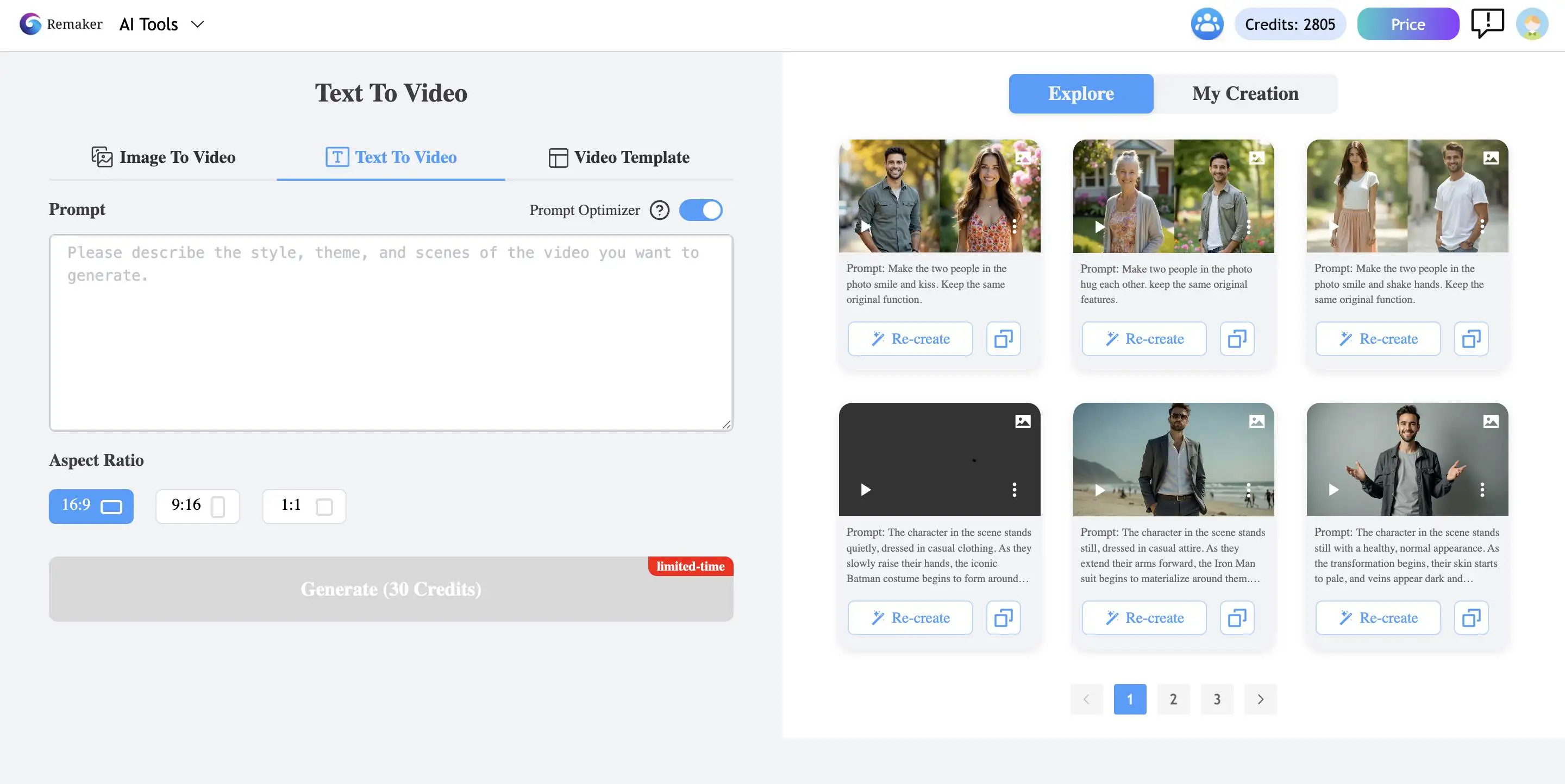 Remaker Text to Video