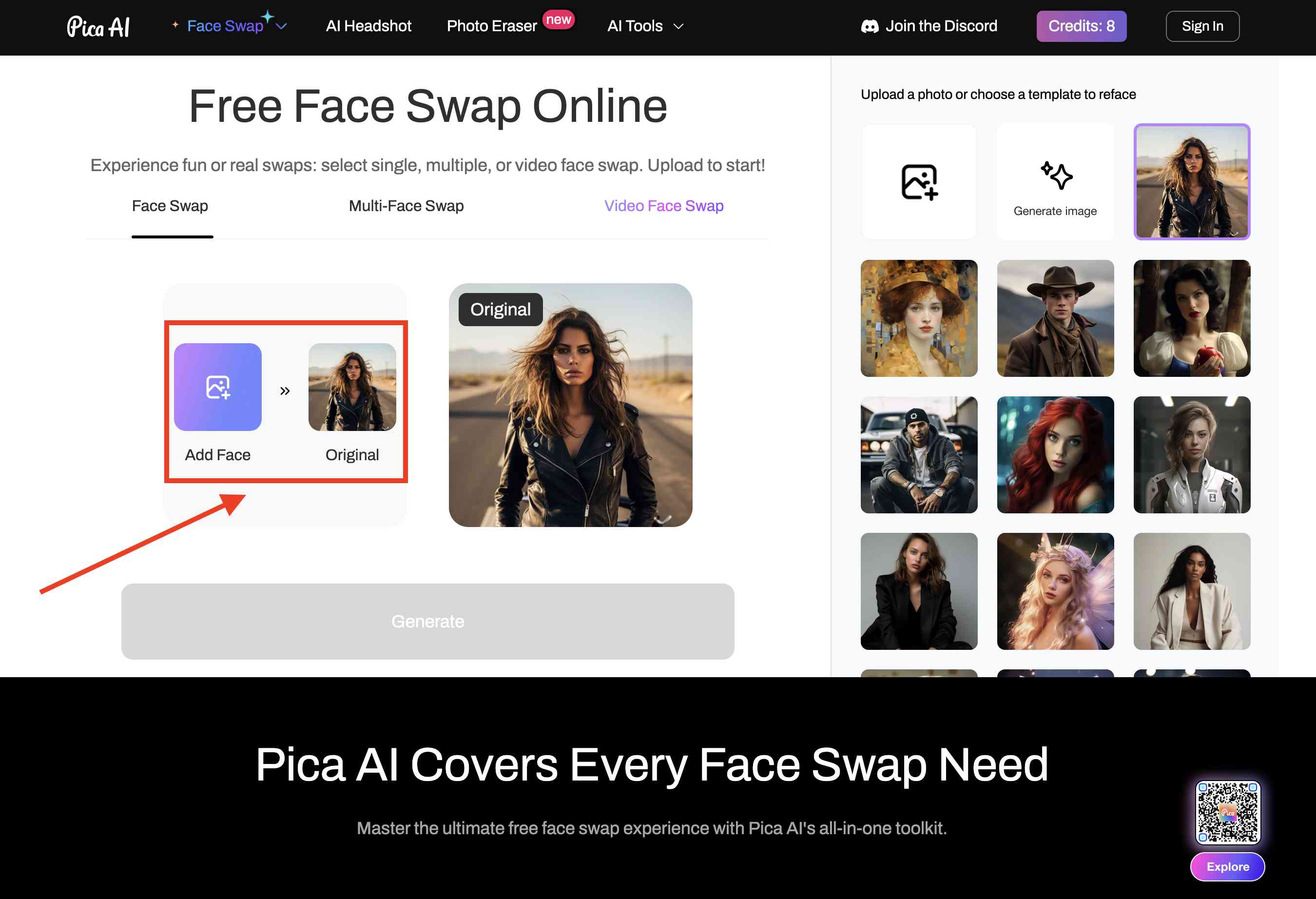 Pica AI face swap