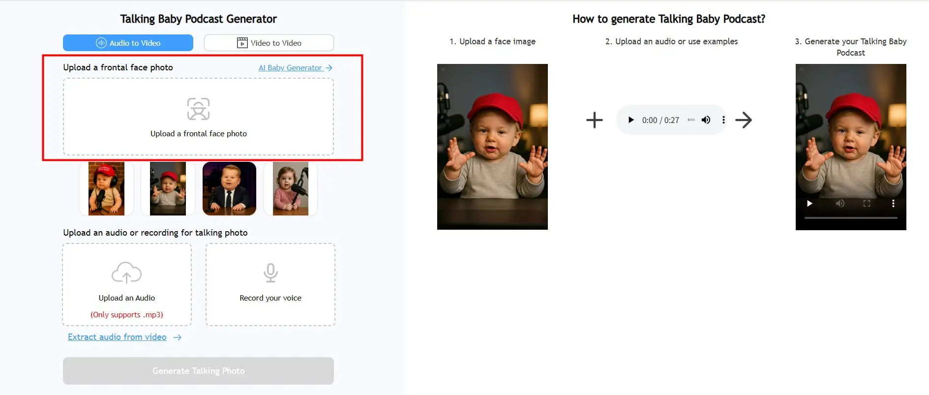upload a baby photo