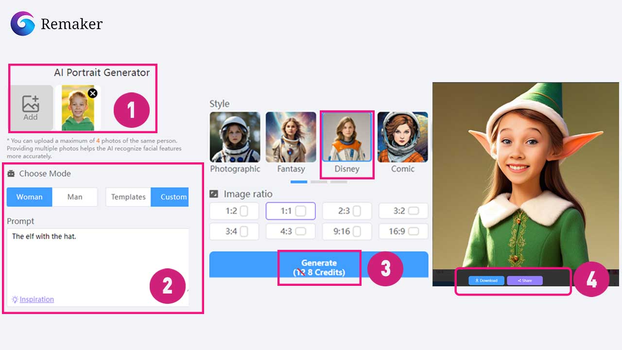 how to generate your disney ai portrait online