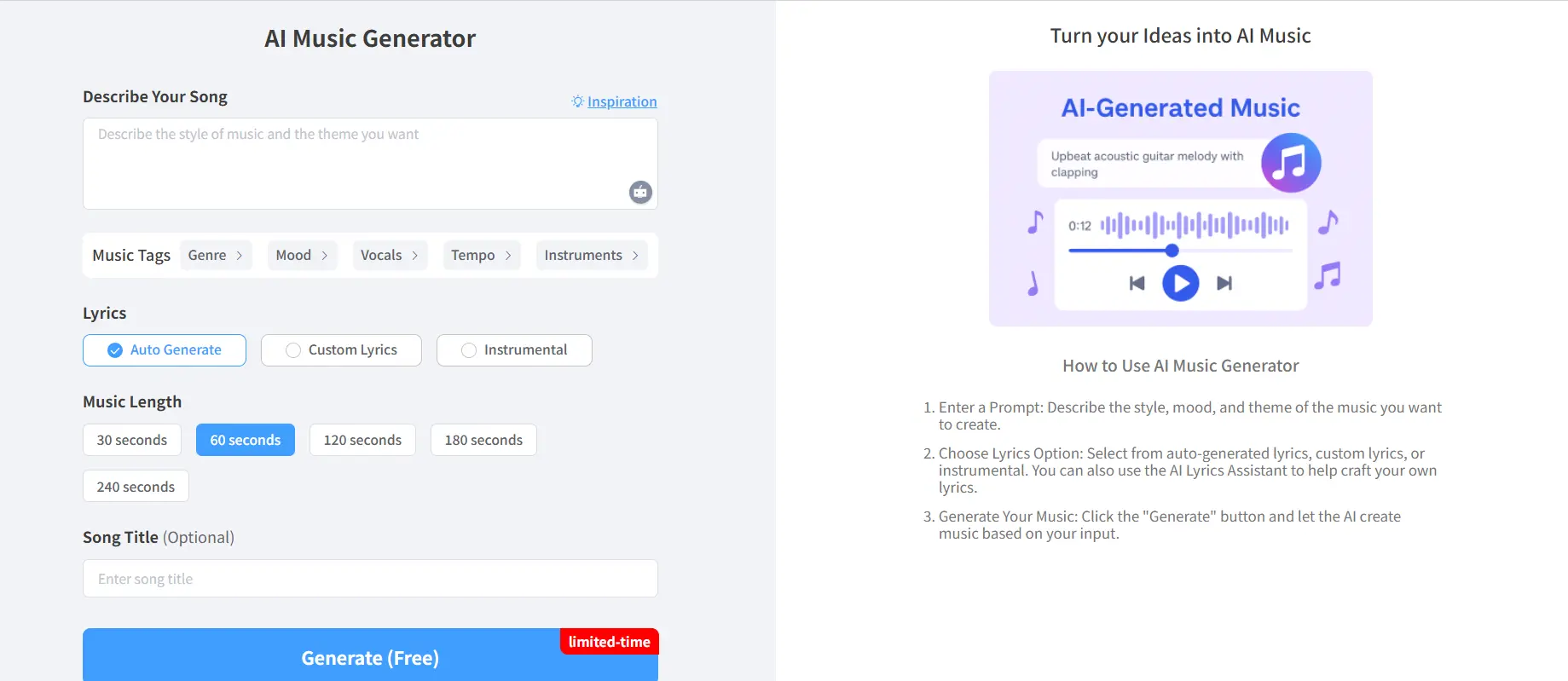 how to generate ai music using remaker