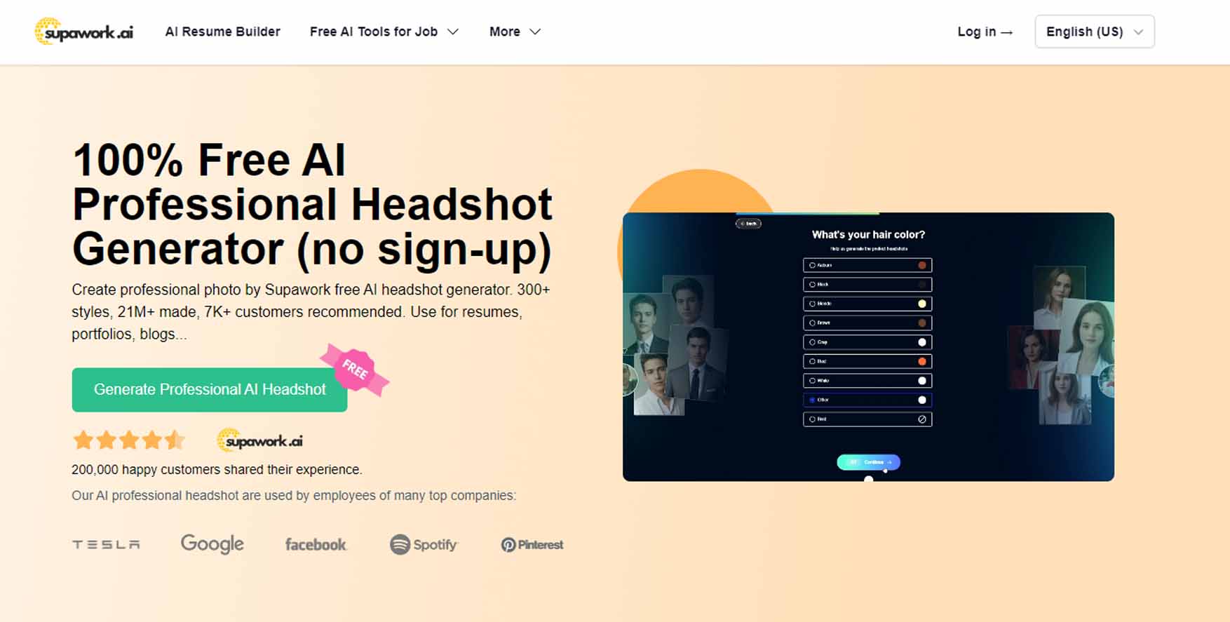 supawork professional headshot generator