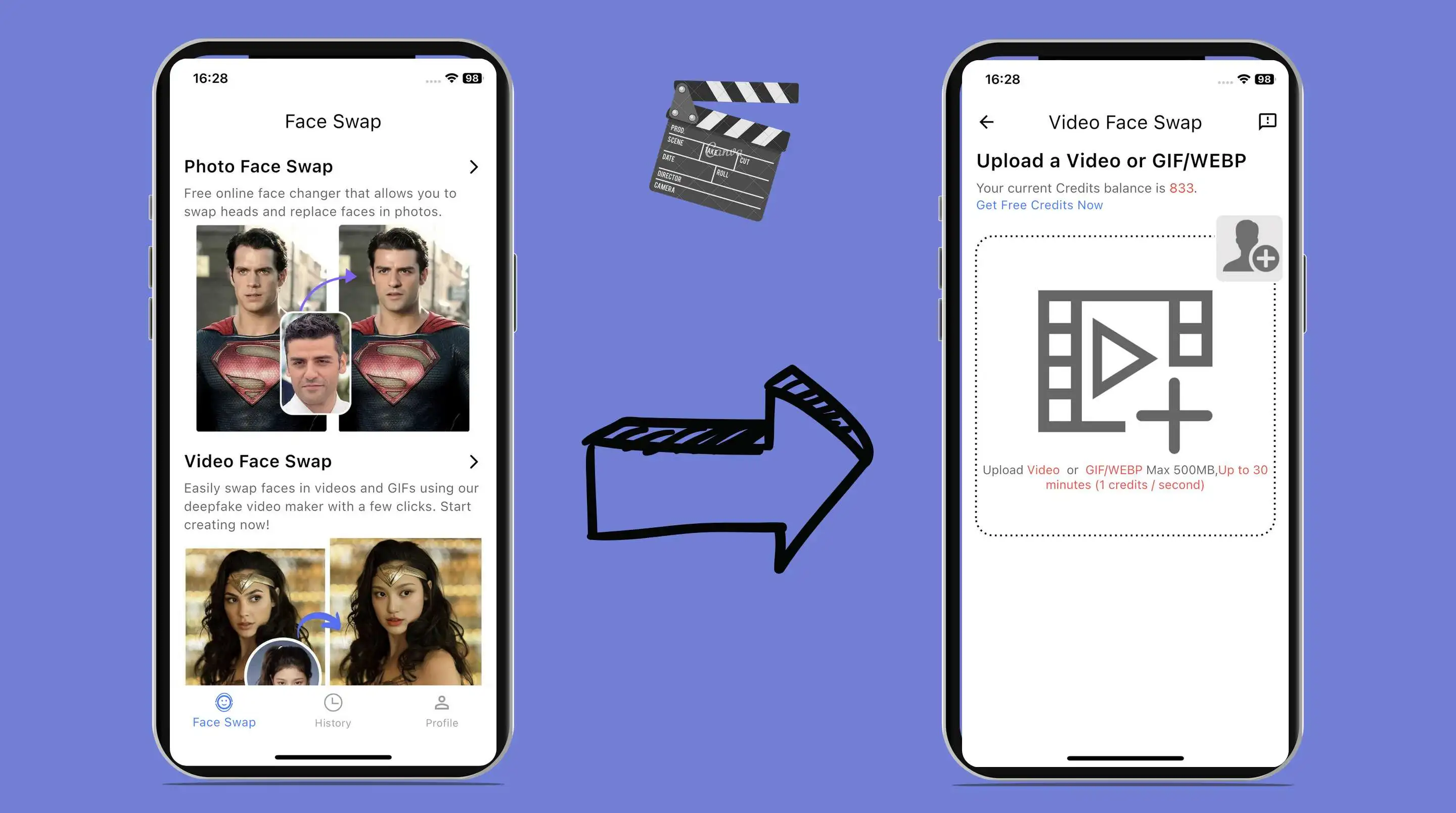 step 2 of remaker face swap video app