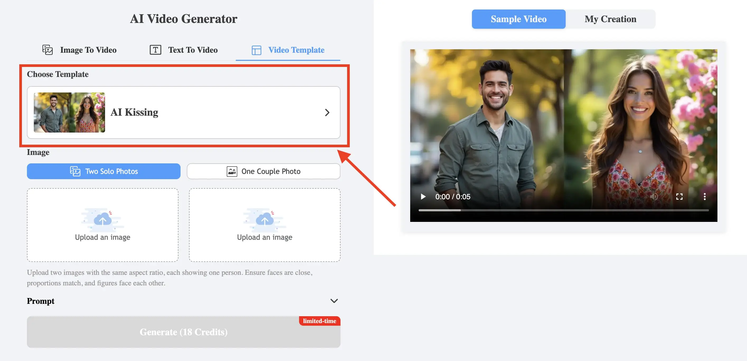 The Template of image to Video