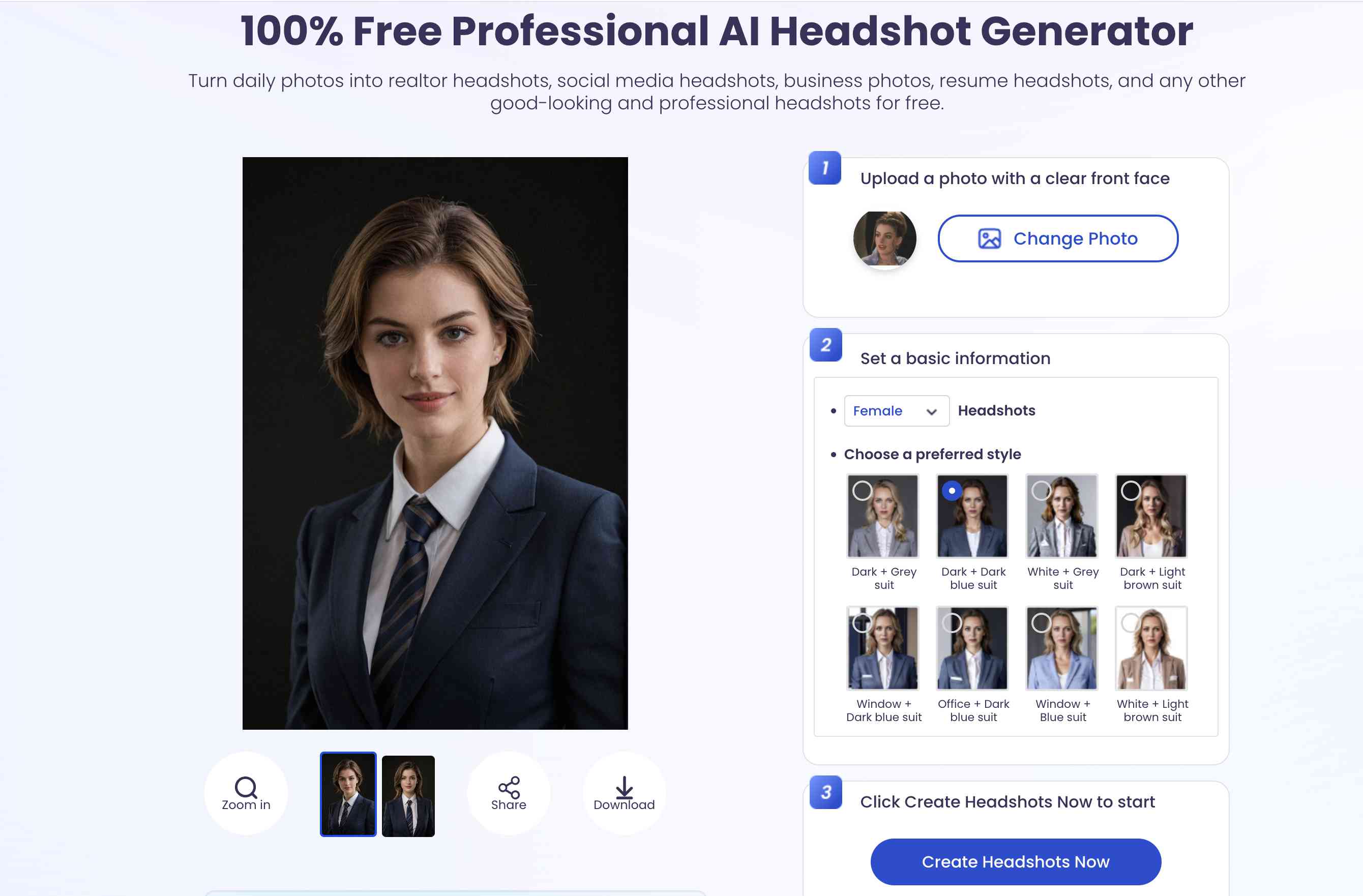 LinkedIn Headshot AI Free Result