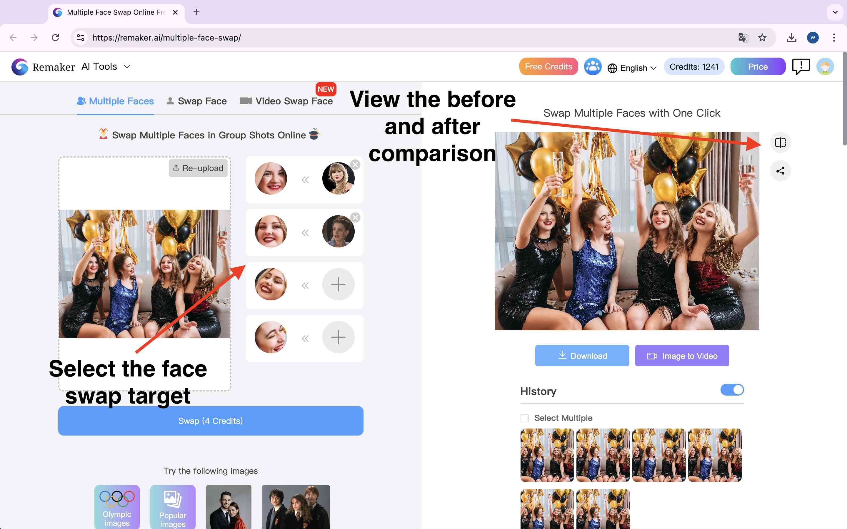 Remaker AI Face Swap results