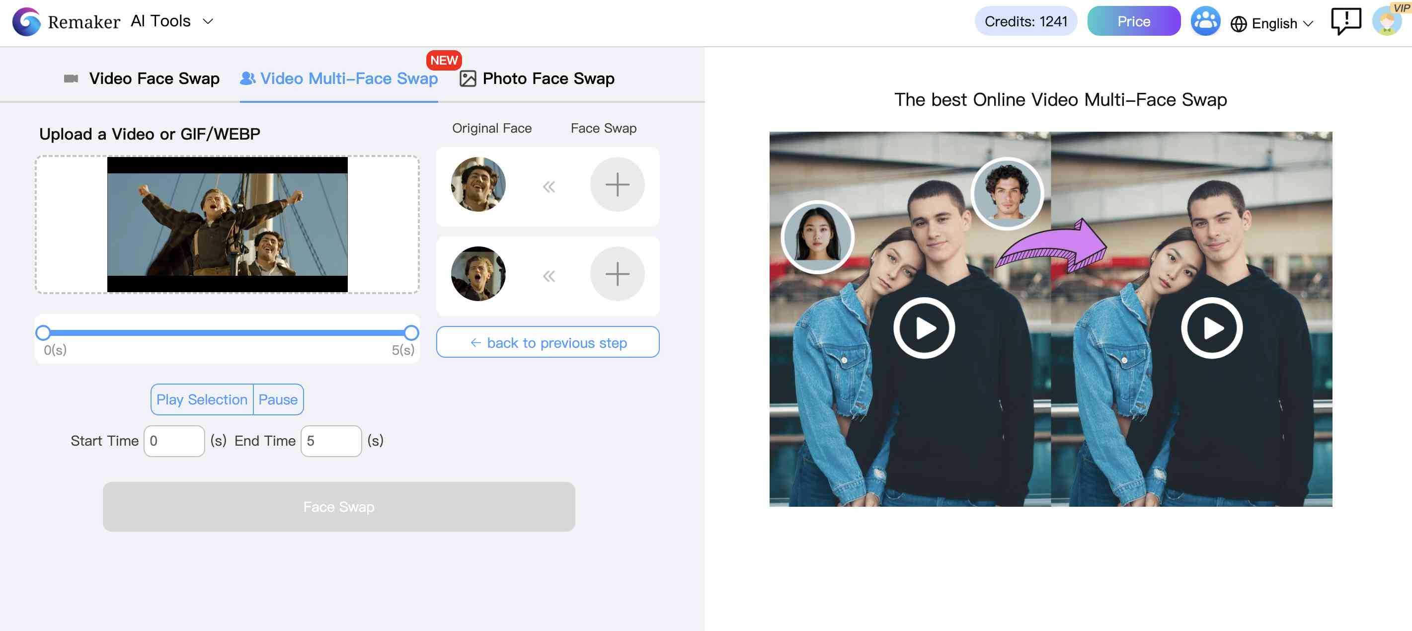 Video Face Swap Facial Recognition