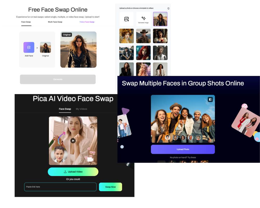 Pica AI Face Swap features