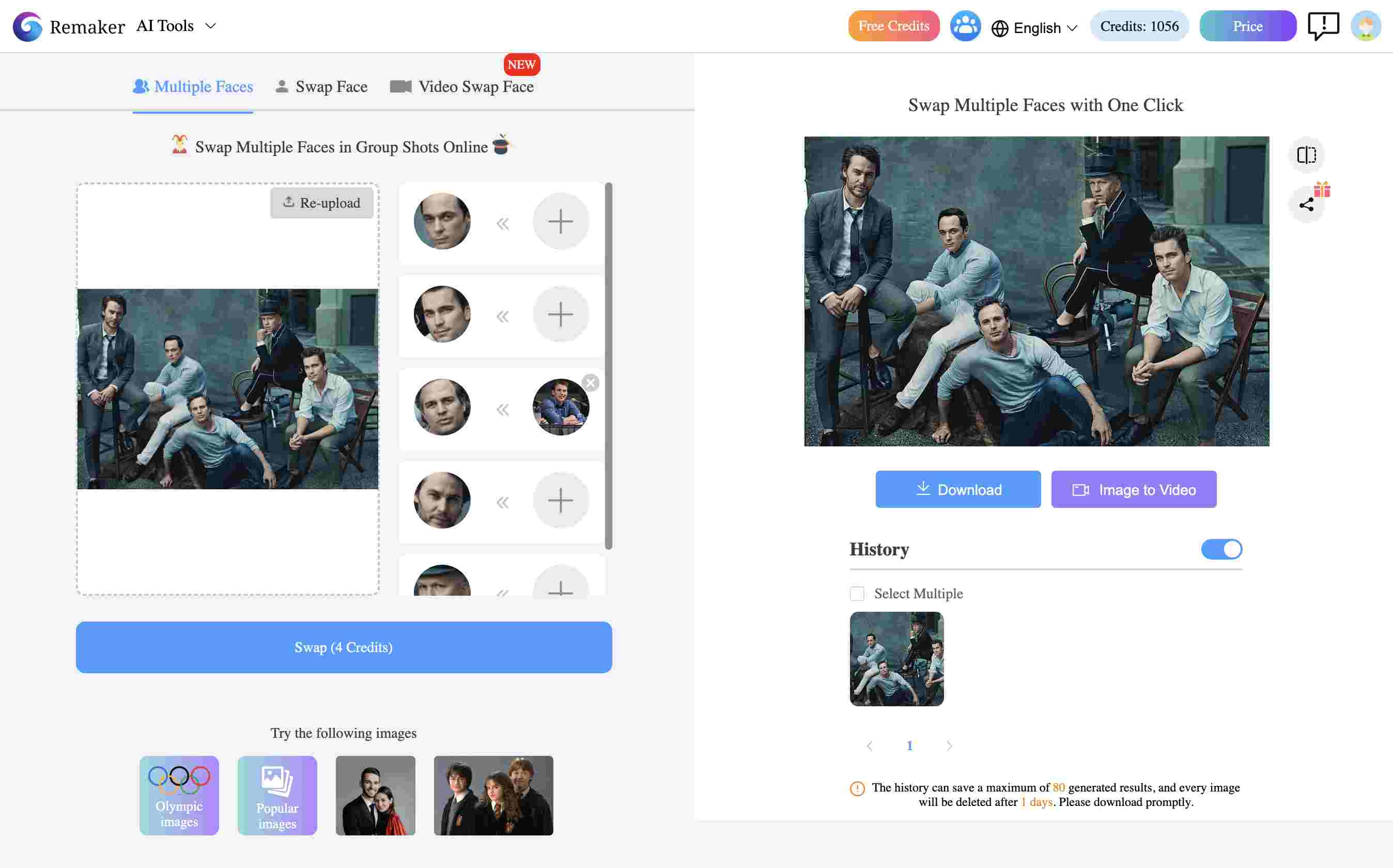 Remaker AI multiple face swap