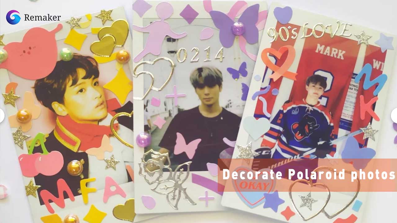 decorate Polaroid with customized stickers