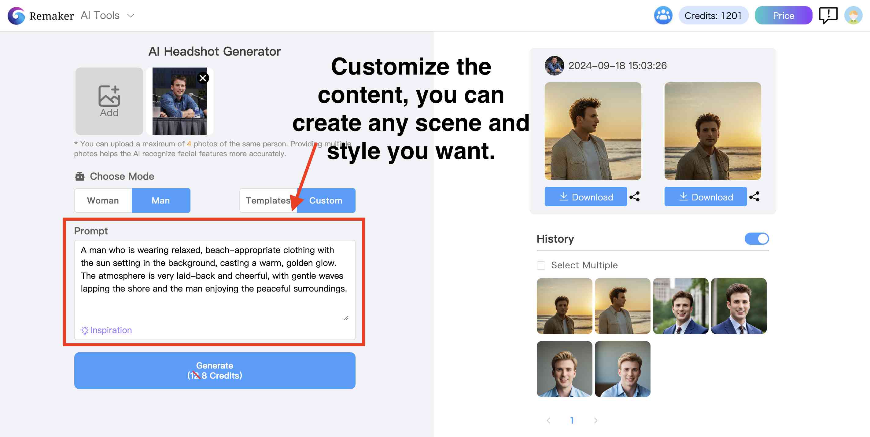 Custom AI Headshot Generator