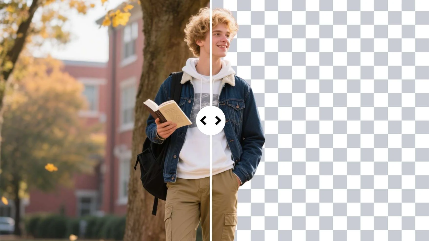 The result of using our top background remover tool on the British boy is shown to you.