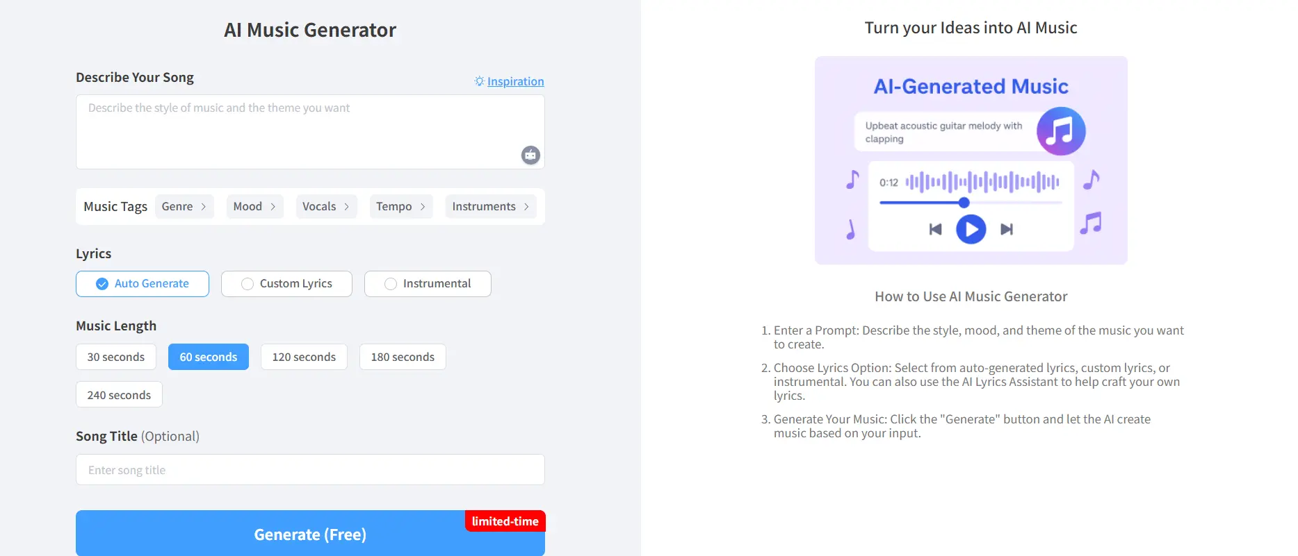 steps to turn written songs into music with ai