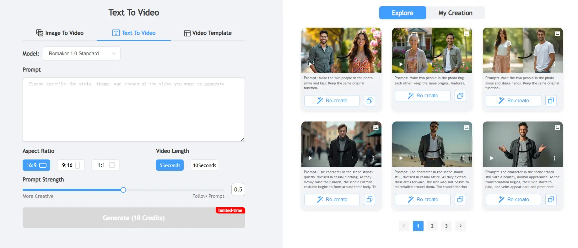 remaker ai video generator